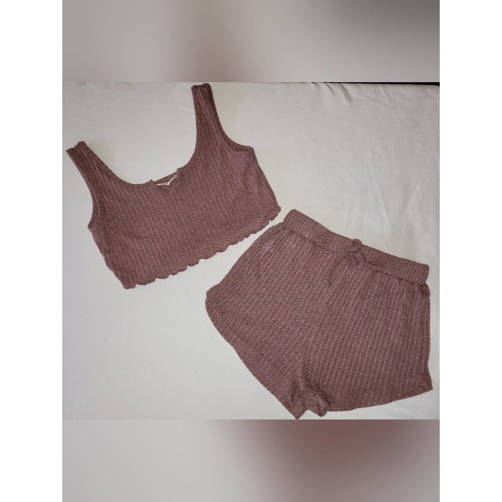 SHEIN Size 9 Years Ribbed Knit Cropped Tank Top And Shorts Outfit